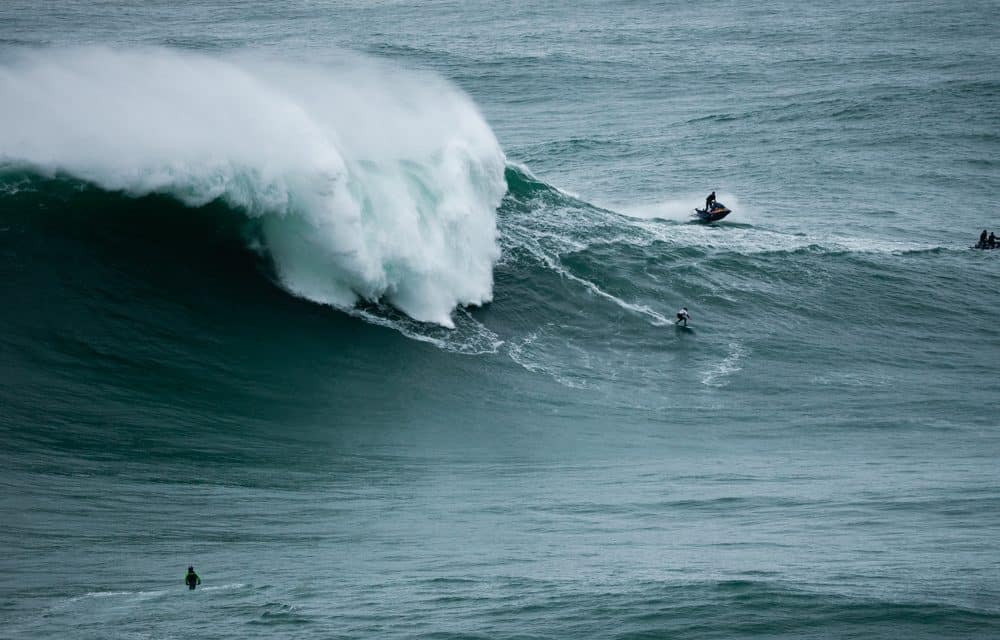 Michelle des Bouillons: Surfs the Azore‘s “Big Wave”