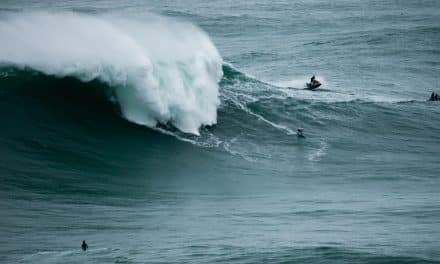 Michelle des Bouillons: Surfs the Azore‘s “Big Wave”