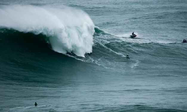 Michelle des Bouillons: Surfs the Azore‘s “Big Wave”