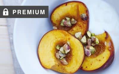 Maple Roasted Peaches with Pistachio