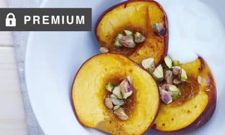 Maple Roasted Peaches with Pistachio