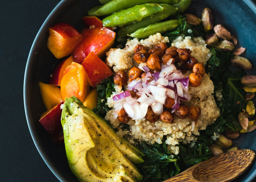 Kale, Nectarine, and Nut Salad