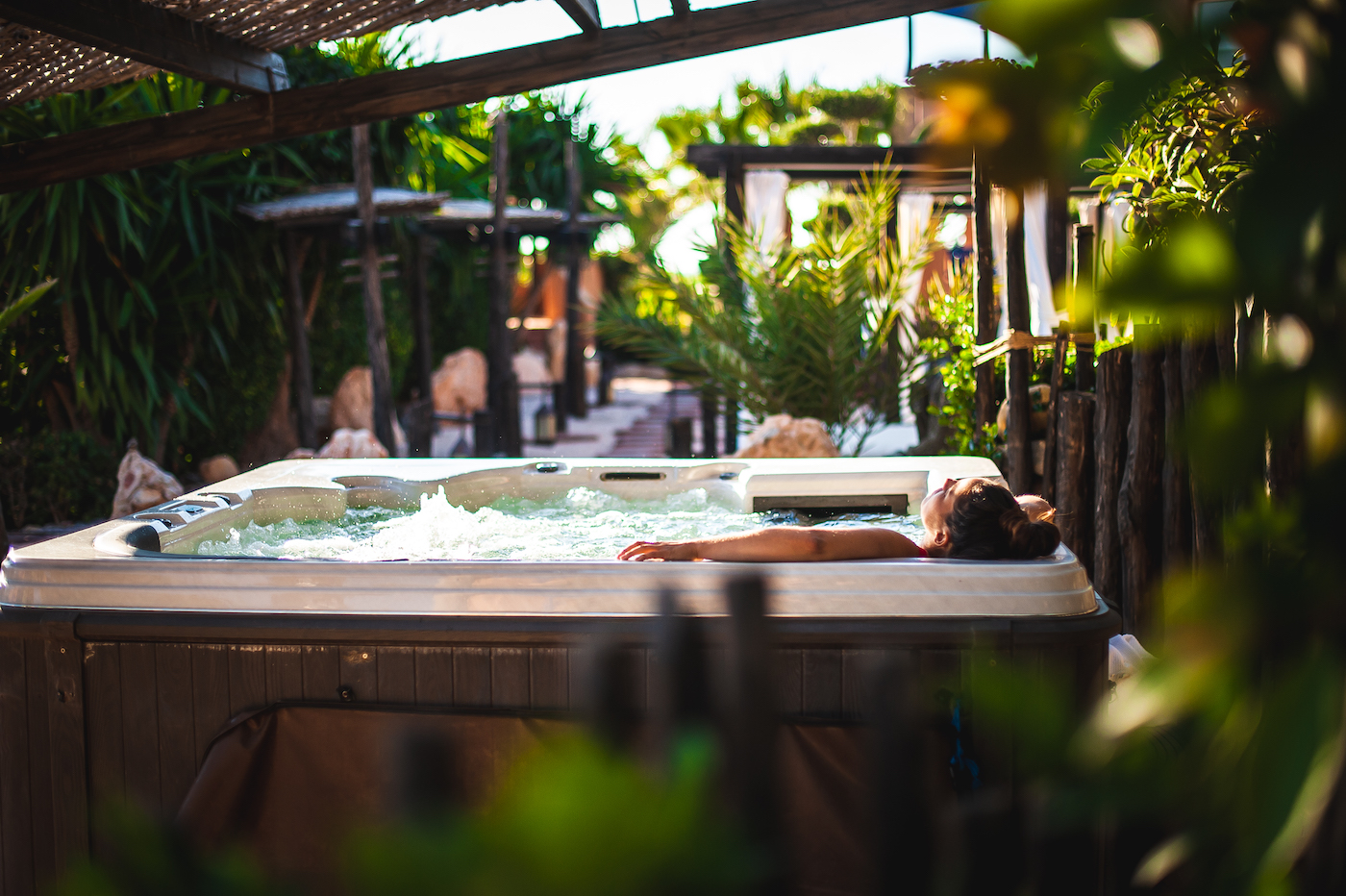 Relaxing in the Zen Garden at Paradis Plage