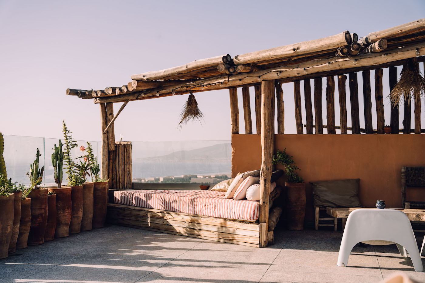 Blue Mind Morocco, roof terrace Part of the surf retreat venue at Blue Mind, Morocco