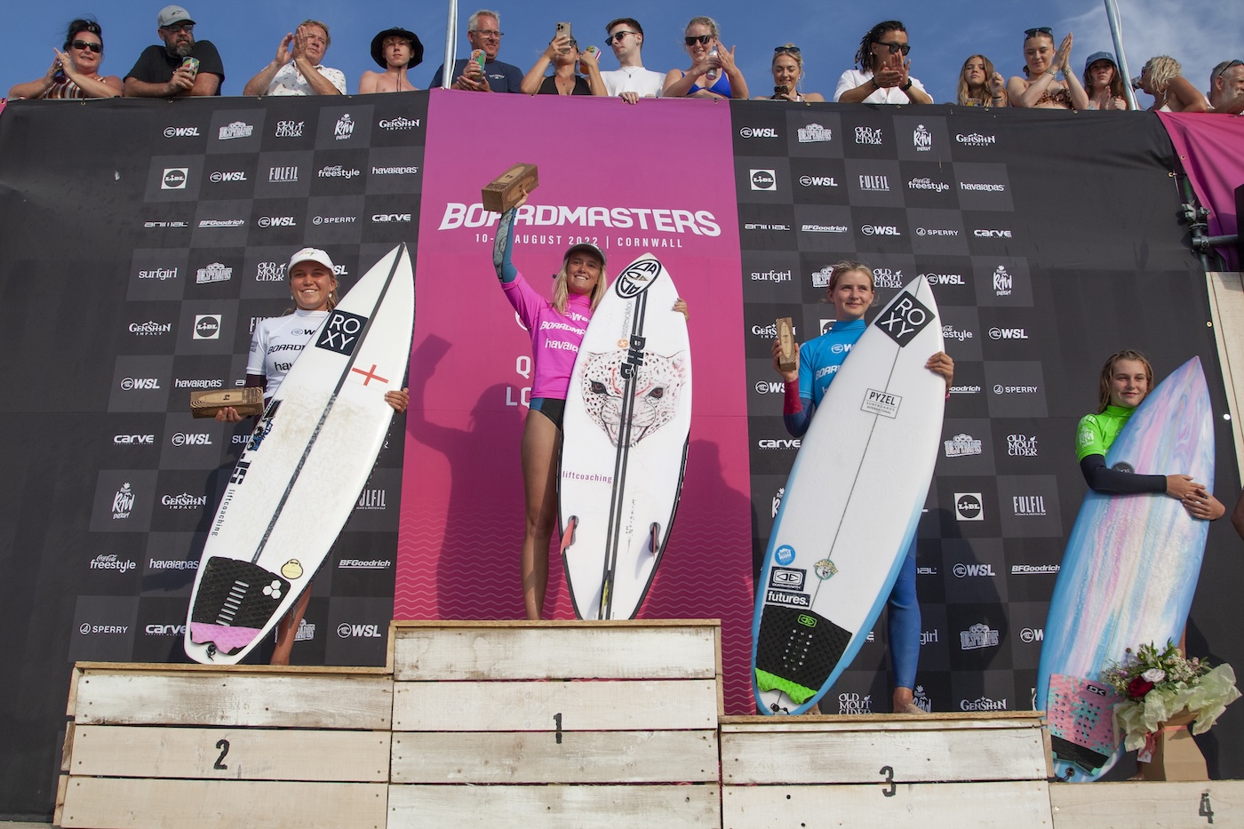 The podium at Boardmaster The podium at Boardmasters