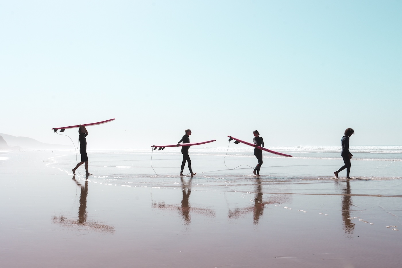 Girls walking to the surf at Dfrost