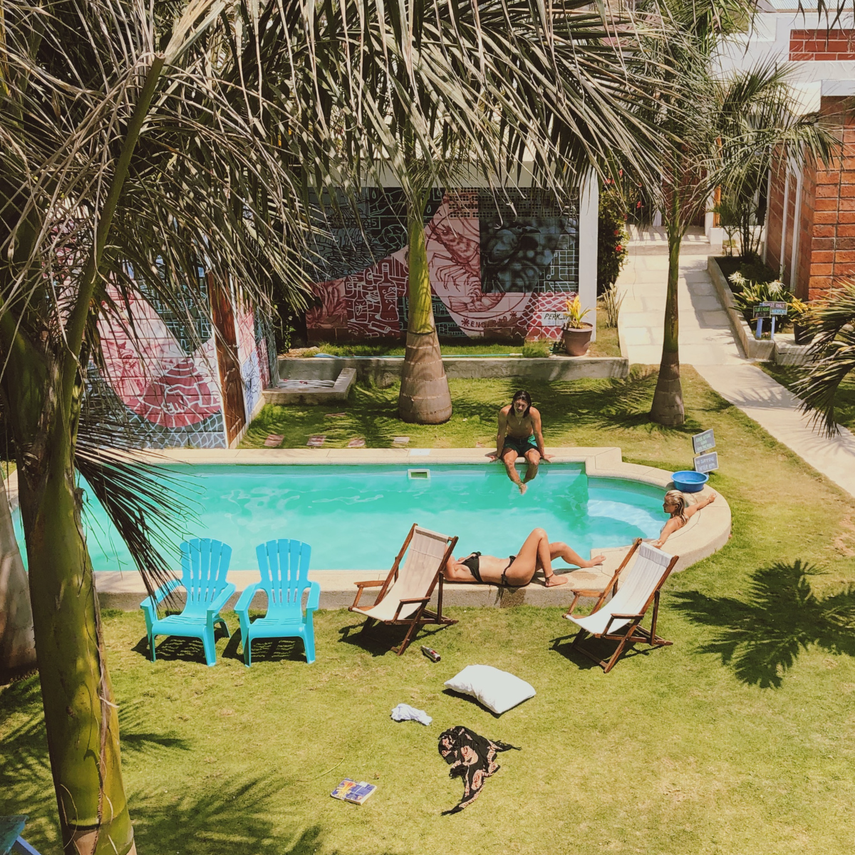 The outside space at Free Spirit Hostel Ecuador