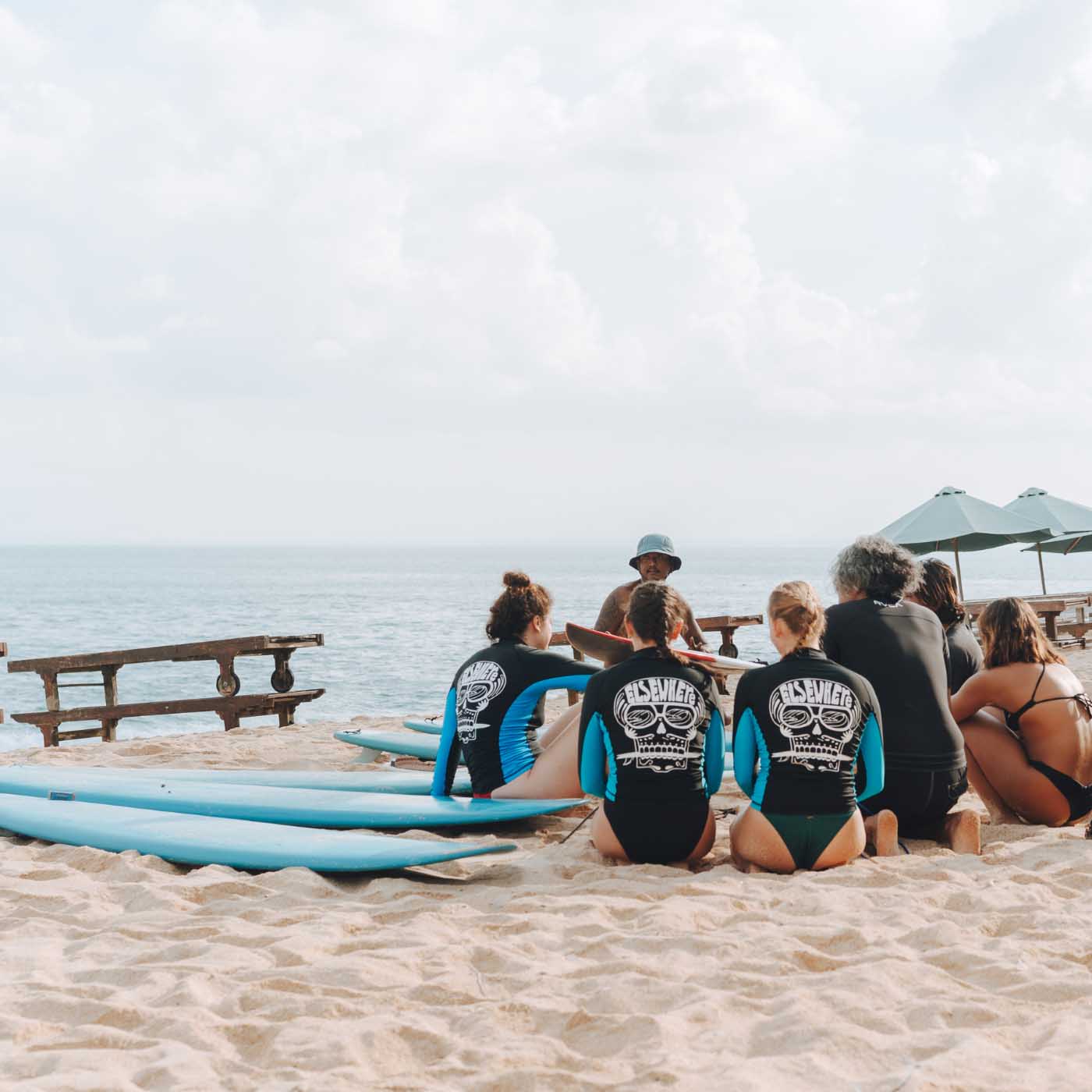 A surfing lesson at Elsewhere Surfcamps
