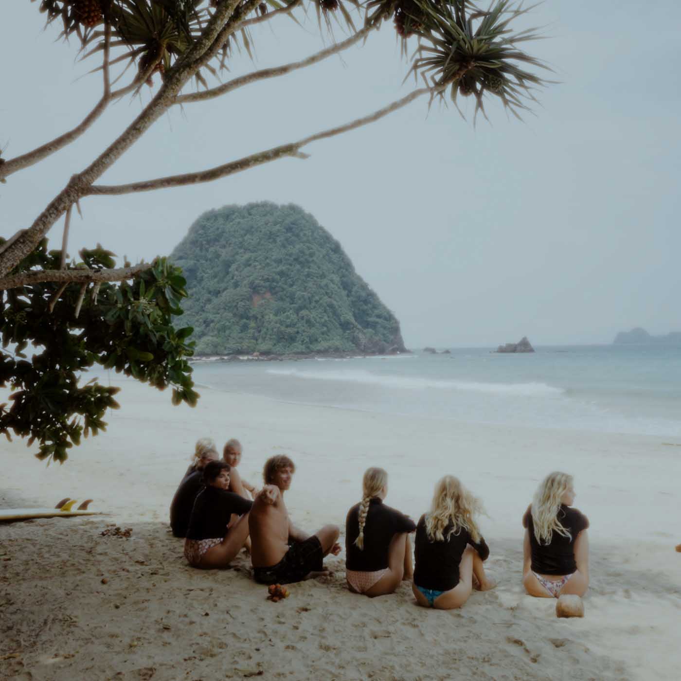 Chilling on the Beach at Mojo Surf's Red Island Retreat