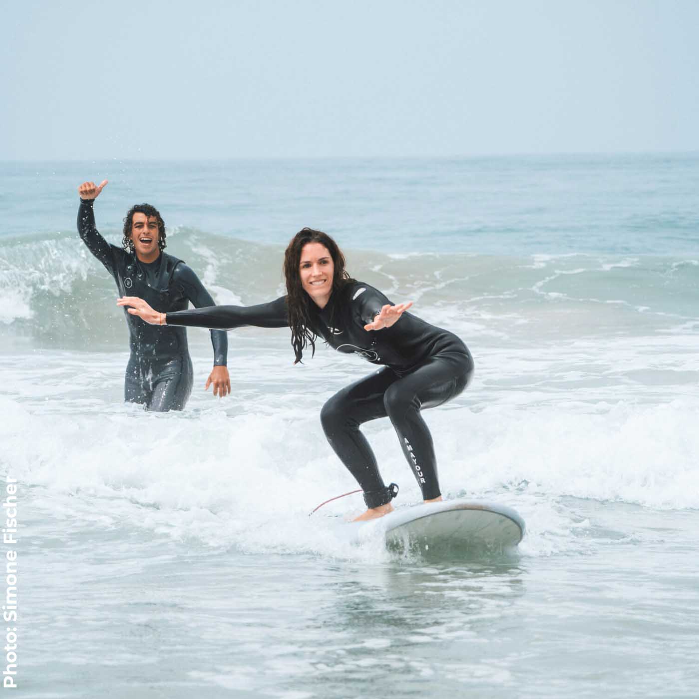 Surfing at Amayour Surf & Yoga