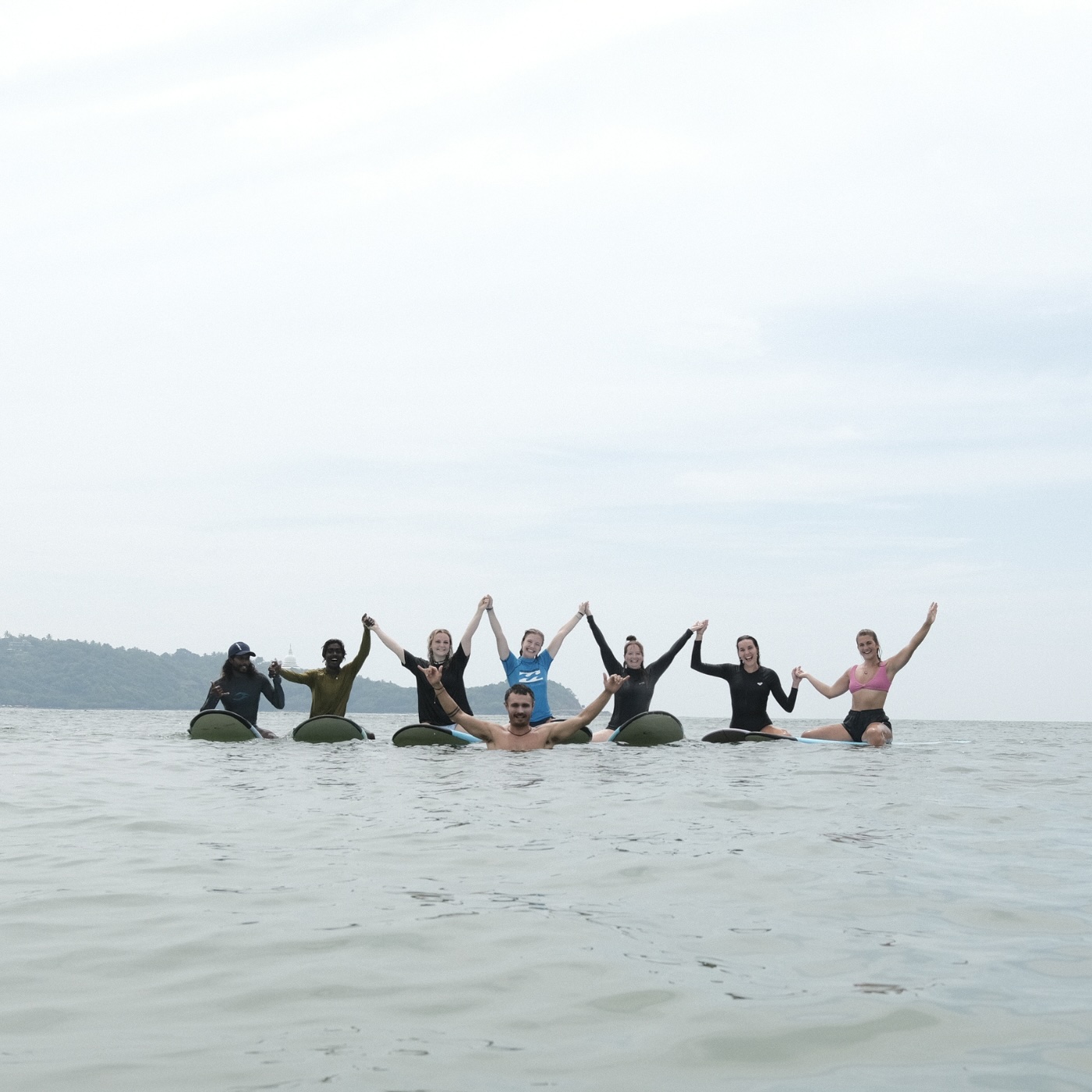 The group at Surf Spirit Sri Lanka